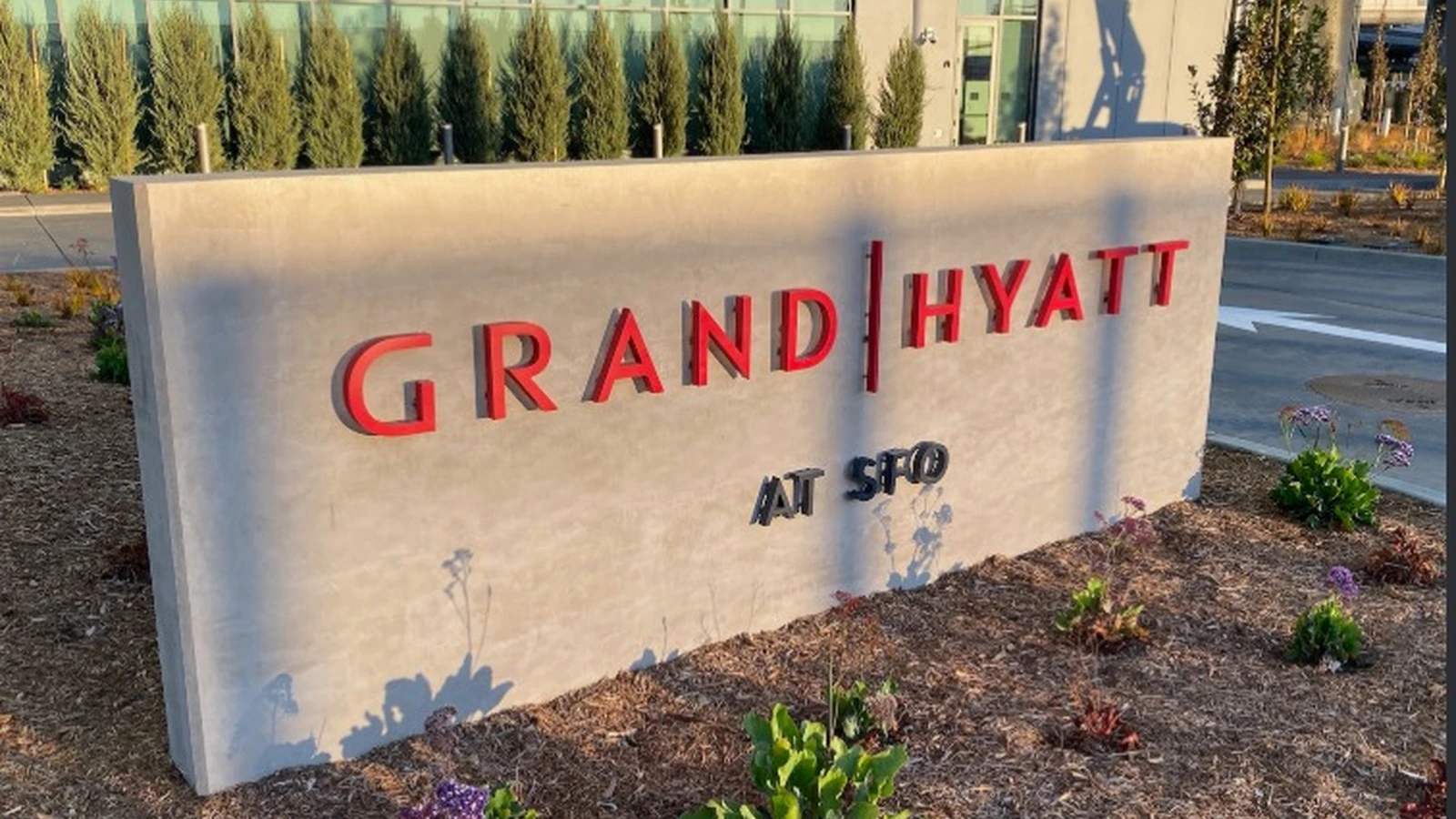 Grand Hyatt at SFO hotel entrance sign