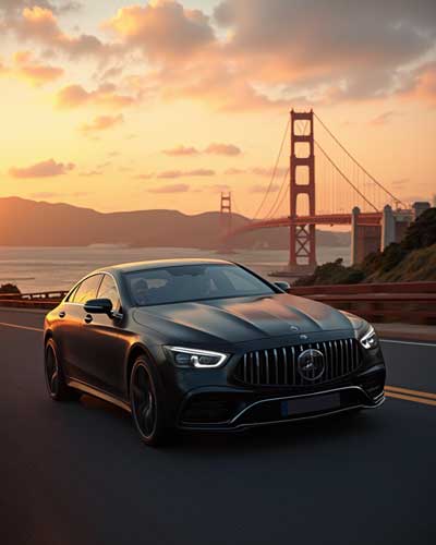 Black luxury vehicle for Limo Classic private car service